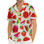 Summer Fruits Watermelon Pattern Print Men's Deep V-Neck Shirt