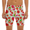Summer Fruits Watermelon Pattern Print Men's Long Boxer Briefs