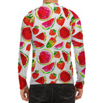 Summer Fruits Watermelon Pattern Print Men's Long Sleeve Rash Guard