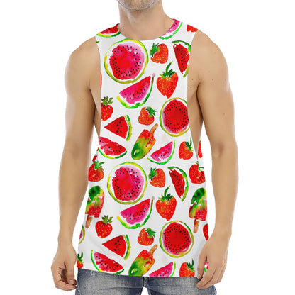 Summer Fruits Watermelon Pattern Print Men's Muscle Tank Top