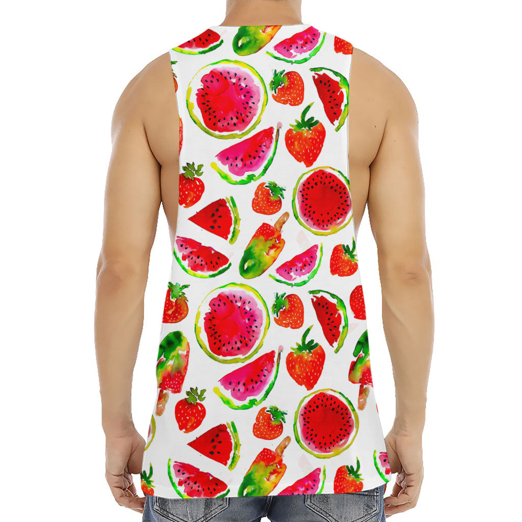 Summer Fruits Watermelon Pattern Print Men's Muscle Tank Top