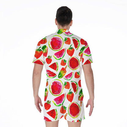 Summer Fruits Watermelon Pattern Print Men's Rompers