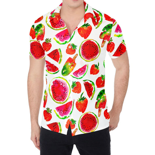 Summer Fruits Watermelon Pattern Print Men's Shirt