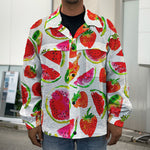 Summer Fruits Watermelon Pattern Print Men's Shirt Jacket