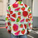 Summer Fruits Watermelon Pattern Print Men's Shirt Jacket