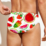 Summer Fruits Watermelon Pattern Print Men's Swim Briefs