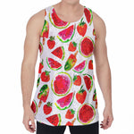 Summer Fruits Watermelon Pattern Print Men's Velvet Tank Top