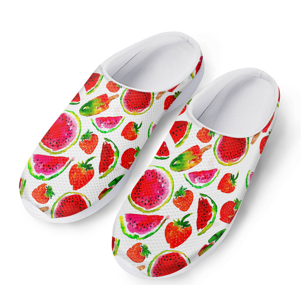 Summer Fruits Watermelon Pattern Print Mesh Casual Shoes