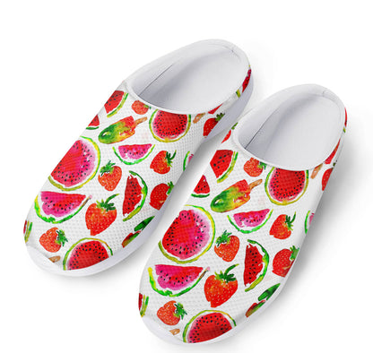 Summer Fruits Watermelon Pattern Print Mesh Casual Shoes