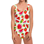 Summer Fruits Watermelon Pattern Print One Piece Swimsuit