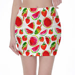 Summer Fruits Watermelon Pattern Print Pencil Mini Skirt
