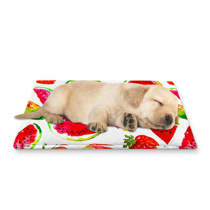 Summer Fruits Watermelon Pattern Print Pet Cooling Mat Cover