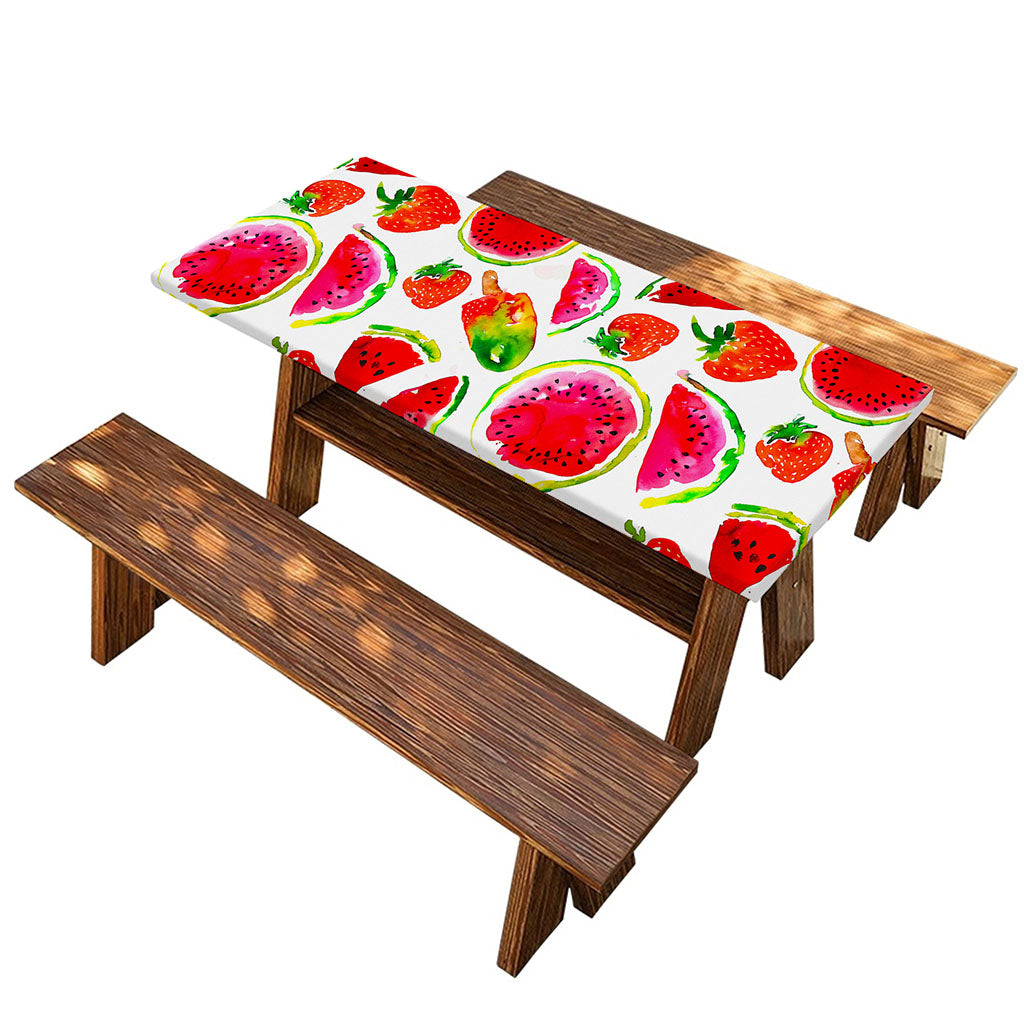 Summer Fruits Watermelon Pattern Print Picnic Table Cover