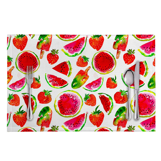 Summer Fruits Watermelon Pattern Print Placemat