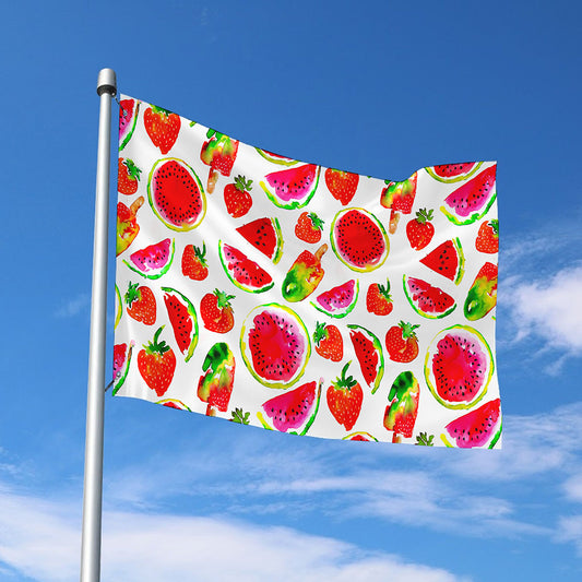 Summer Fruits Watermelon Pattern Print Polyester Flag