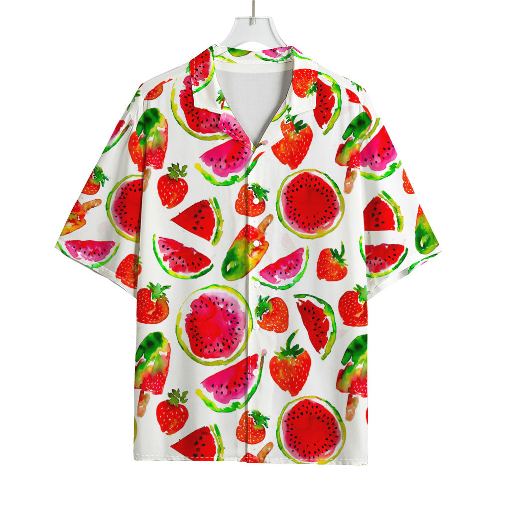 Summer Fruits Watermelon Pattern Print Rayon Hawaiian Shirt