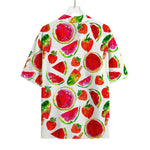 Summer Fruits Watermelon Pattern Print Rayon Hawaiian Shirt