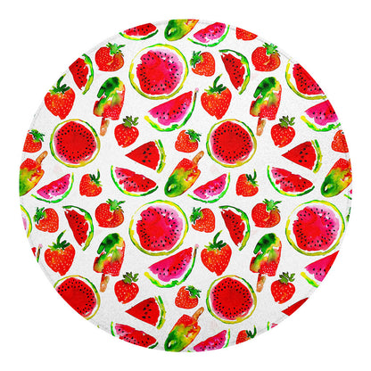 Summer Fruits Watermelon Pattern Print Round Blanket