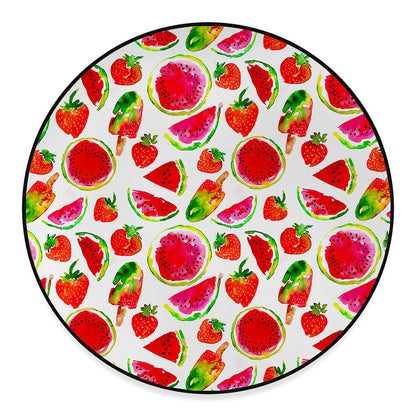 Summer Fruits Watermelon Pattern Print Round Floor Mat