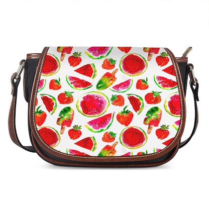 Summer Fruits Watermelon Pattern Print Saddle Bag