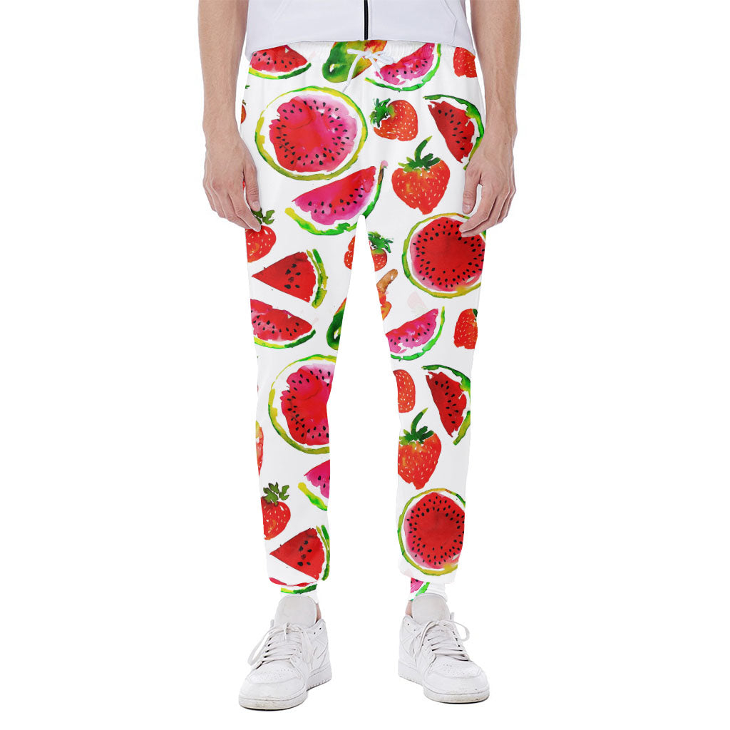 Summer Fruits Watermelon Pattern Print Scuba Joggers