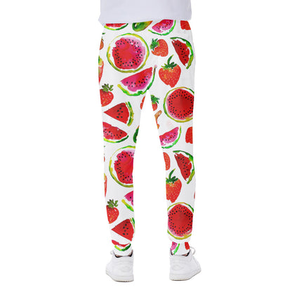 Summer Fruits Watermelon Pattern Print Scuba Joggers