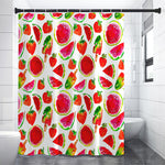 Summer Fruits Watermelon Pattern Print Shower Curtain
