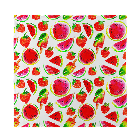 Summer Fruits Watermelon Pattern Print Silk Bandana