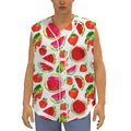 Summer Fruits Watermelon Pattern Print Sleeveless Baseball Jersey