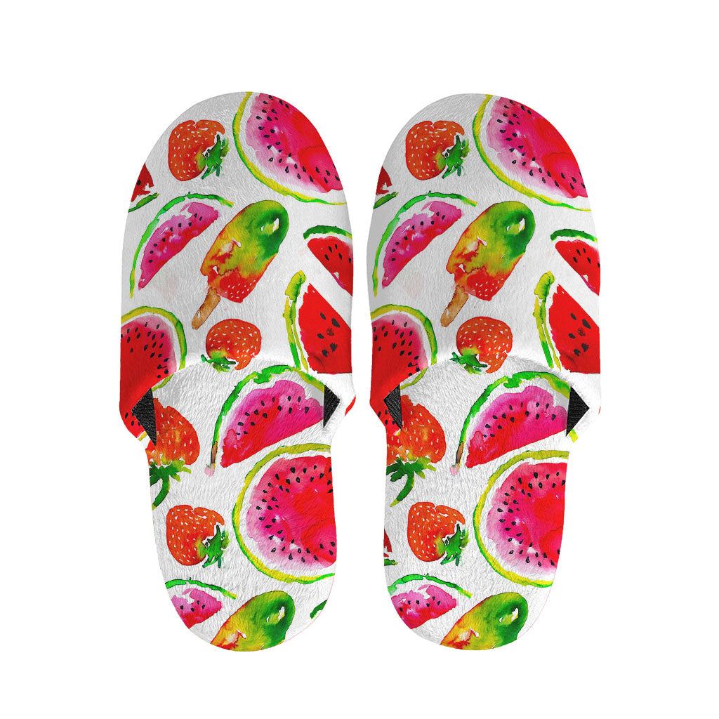 Summer Fruits Watermelon Pattern Print Slippers