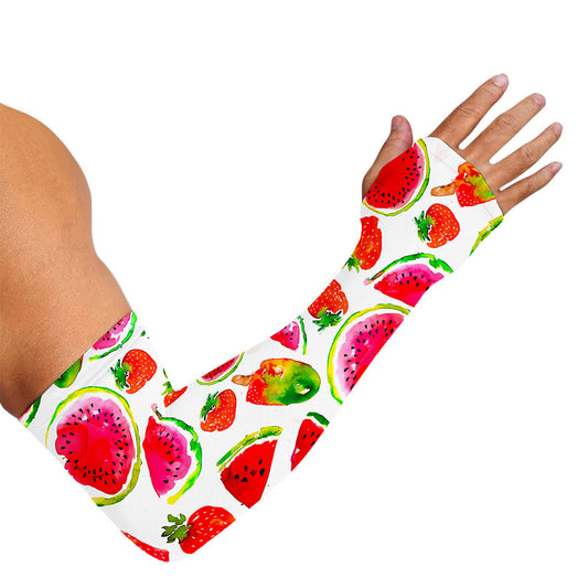 Summer Fruits Watermelon Pattern Print Sun Protection Arm Sleeves