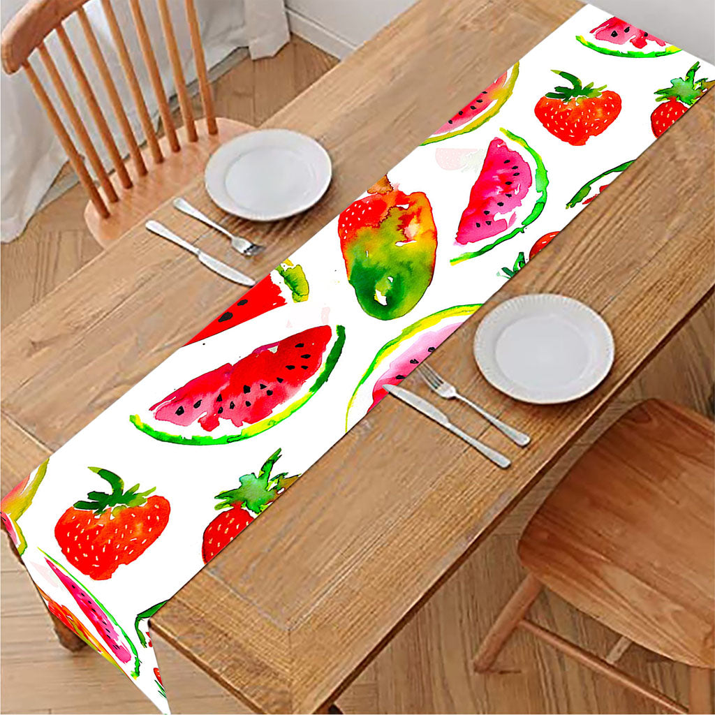 Summer Fruits Watermelon Pattern Print Table Runner