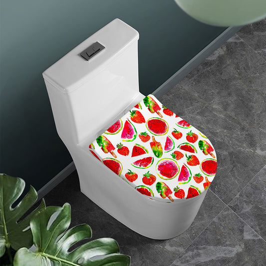 Summer Fruits Watermelon Pattern Print Toilet Lid Cover