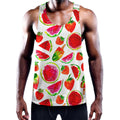 Summer Fruits Watermelon Pattern Print Men's Workout Tank Top