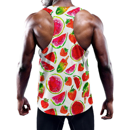 Summer Fruits Watermelon Pattern Print Training Tank Top