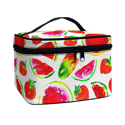 Summer Fruits Watermelon Pattern Print Travel Makeup Bag