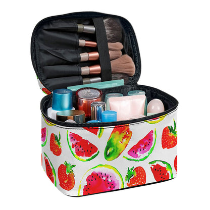Summer Fruits Watermelon Pattern Print Travel Makeup Bag