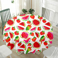 Summer Fruits Watermelon Pattern Print Waterproof Round Tablecloth