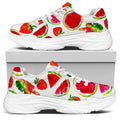 Summer Fruits Watermelon Pattern Print White Chunky Shoes