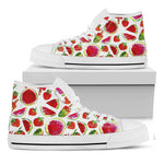 Summer Fruits Watermelon Pattern Print White High Top Sneakers