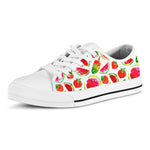 Summer Fruits Watermelon Pattern Print White Low Top Sneakers