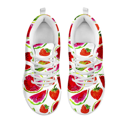 Summer Fruits Watermelon Pattern Print White Running Shoes