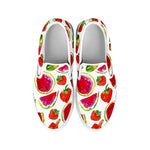 Summer Fruits Watermelon Pattern Print White Slip On Sneakers