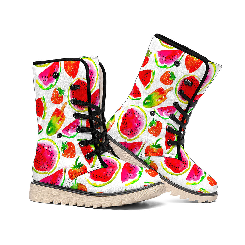 Summer Fruits Watermelon Pattern Print Winter Boots