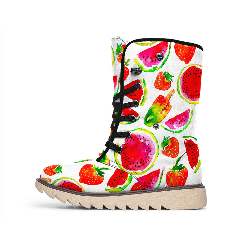 Summer Fruits Watermelon Pattern Print Winter Boots