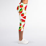 Summer Fruits Watermelon Pattern Print Women's Capri Leggings