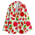 Summer Fruits Watermelon Pattern Print Women's Cotton Blazer