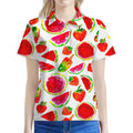 Summer Fruits Watermelon Pattern Print Women's Polo Shirt