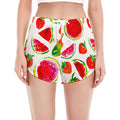 Summer Fruits Watermelon Pattern Print Women's Split Running Shorts