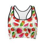 Summer Fruits Watermelon Pattern Print Women's Sports Bra